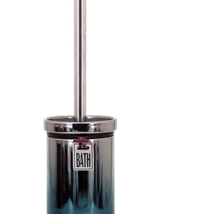 Portascopino in ceramica cromo/blu - serie Mirror