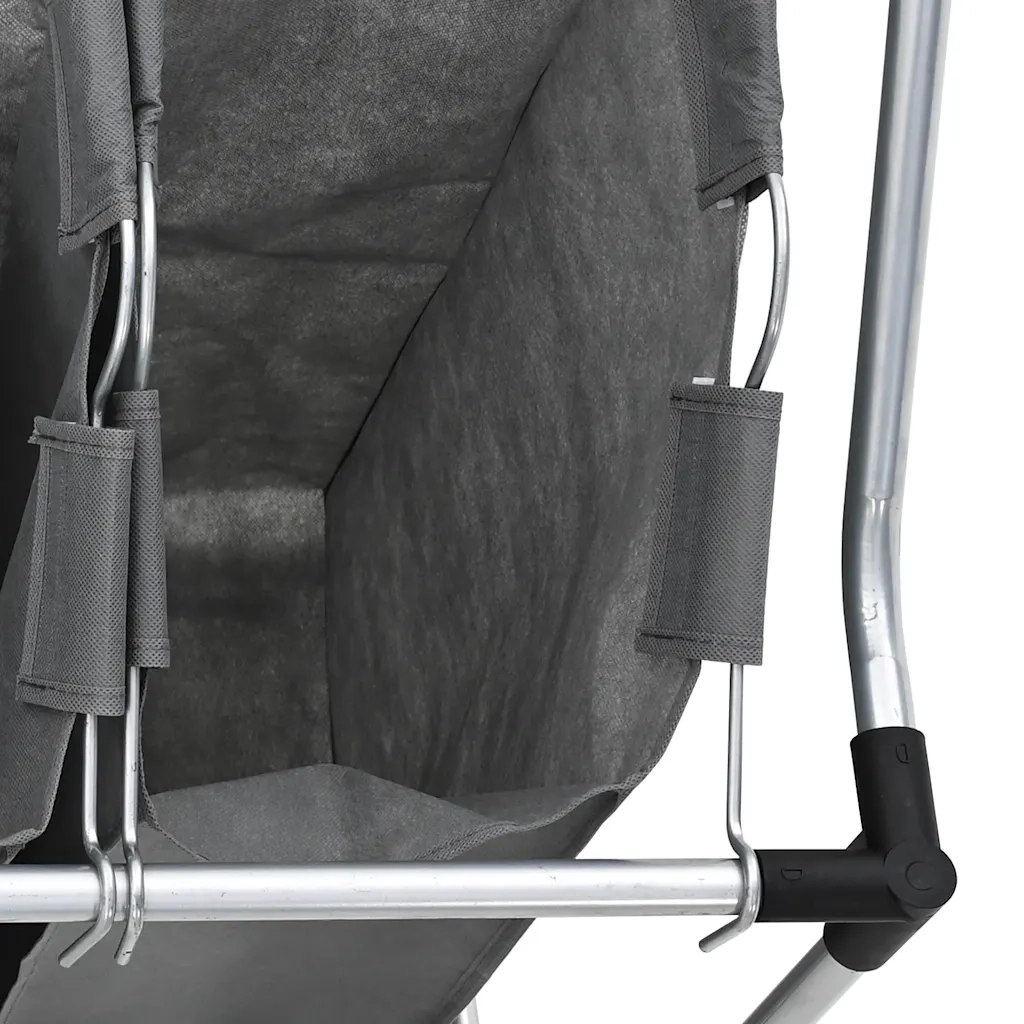 Cesto Portabiancheria con Ruote 4 Scomparti Grigio CFW4344571