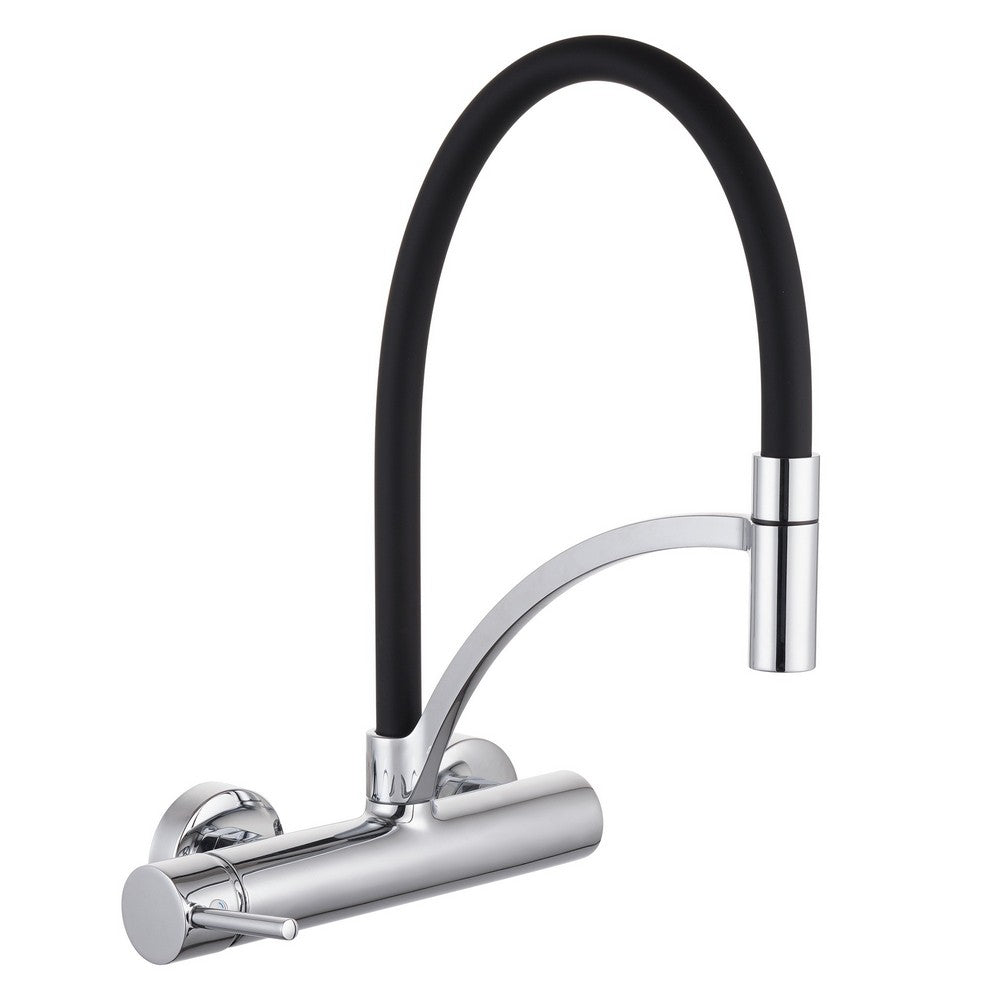 Miscelatore lavello a muro con bocca nera orientabile - Serie Madison