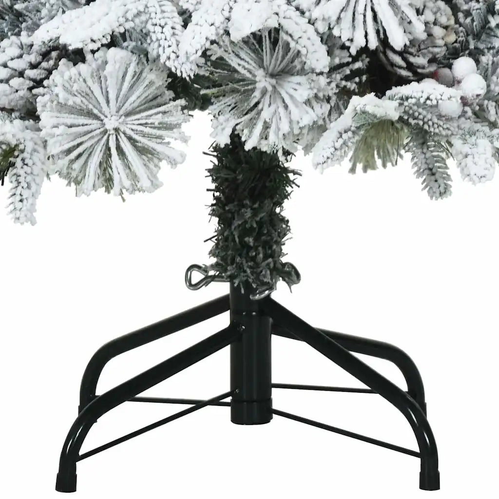 Albero di Natale Artificiale-Albero Natalizio Snodato Foderato di Neve Bianco 926495