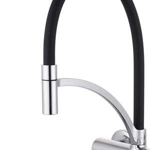 Miscelatore lavello a muro con bocca nera orientabile - Serie Madison