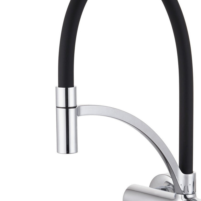 Miscelatore lavello a muro con bocca nera orientabile - Serie Madison