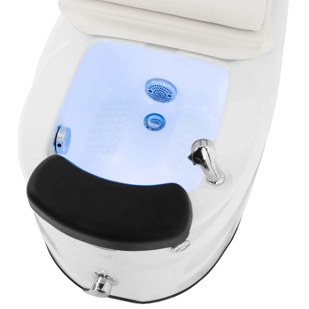 Poltrona elettrica per pedicure con pediluvio 105 watt 150 kg funzione massaggio bianca 14_0009011