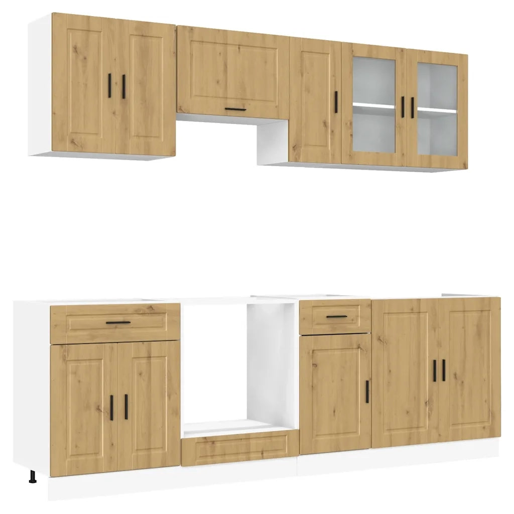 Set Mobili da Cucina 8 pz Kalmar Rovere Artigianale Truciolato