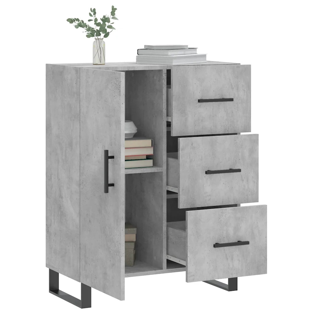 Credenza Grigio Cemento 69,5x34x90 cm in Legno Multistrato 827944