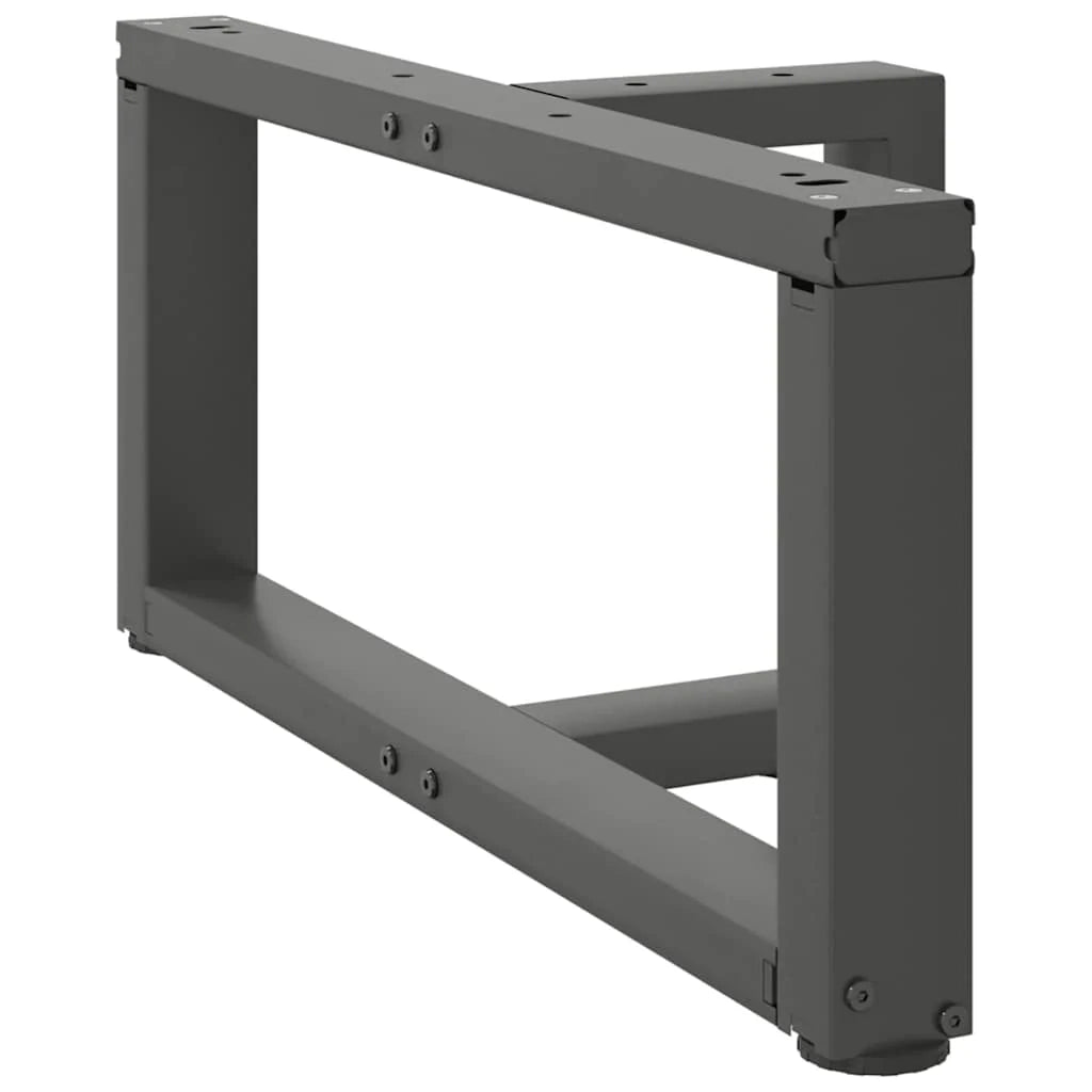 Set di 2 gambe per tavolino da caffè a forma di T resistenti e regolabili 60 x 25 x 31 cm in acciaio antracite 02_0057284