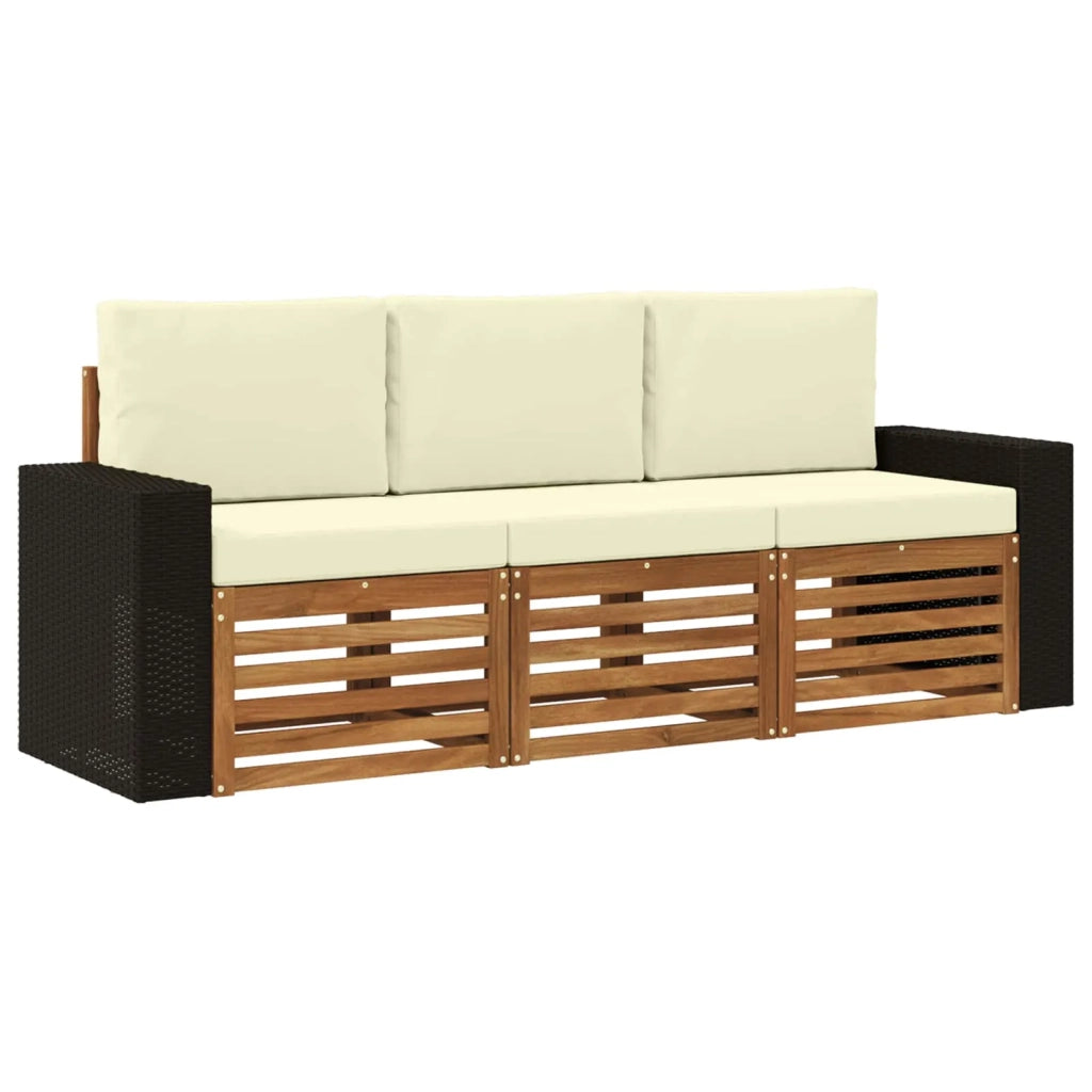 Set divani 3 pz Legno di Acacia Massello 3383971