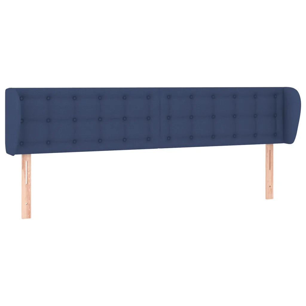 Testiera | Testata ad Orecchio Blu 203x23x78/88cm in Tessuto