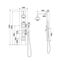 Pannello doccia quadrato bianco - Serie Cancun