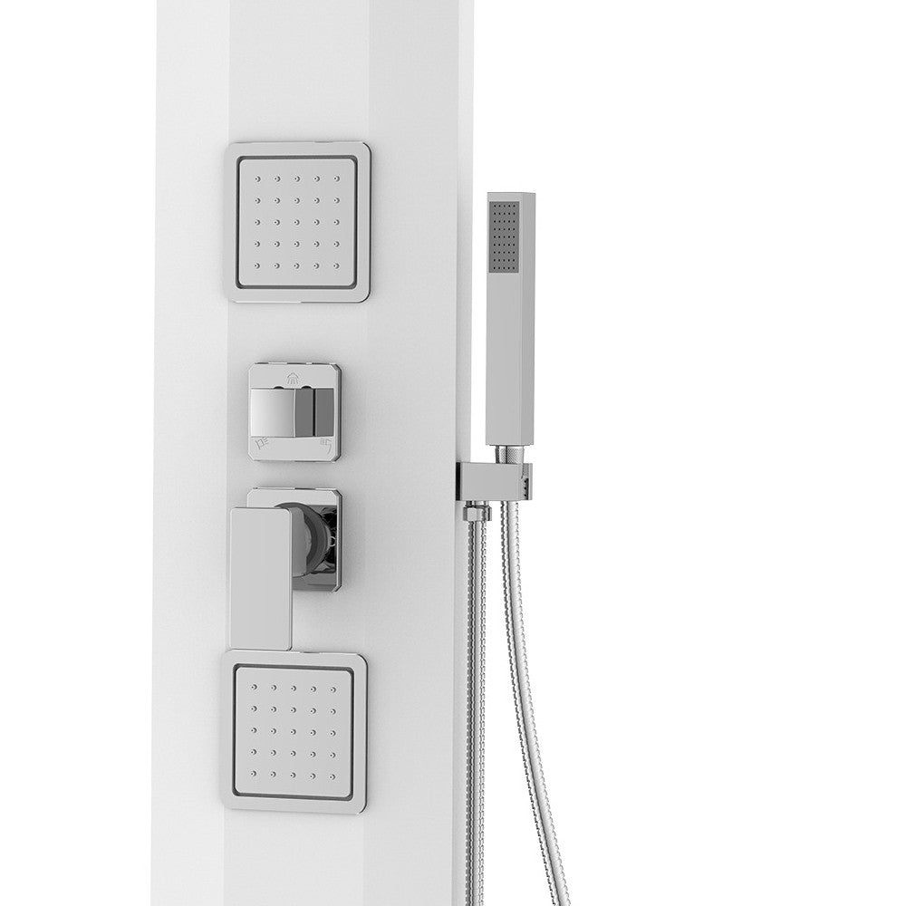 Pannello doccia quadrato bianco - Serie Cancun