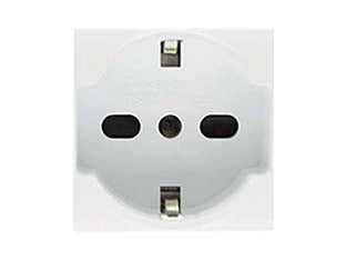 PRESA SICUREZZA SCHUKO TRIVALENTE AQUA- - 2 poli+terra 10/16 SCHUKO c/sicurezza (7648.I) - 3 pezzi MARLANVIL