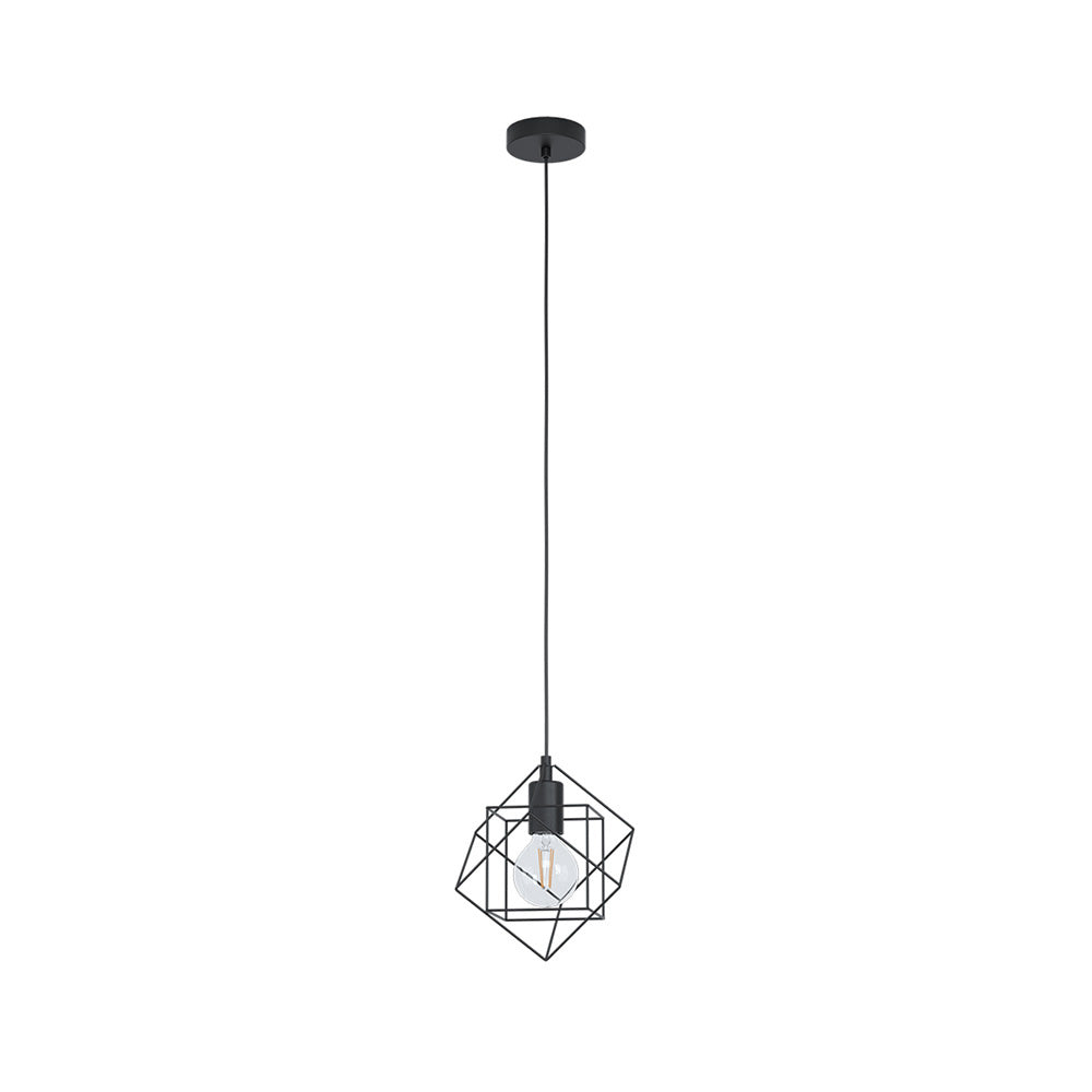 Lampadario Industrial Straiton 1 Luce Acciaio Nero