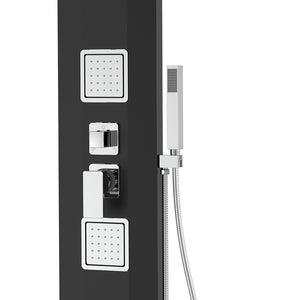 Pannello doccia quadrato nero - Serie Cancun