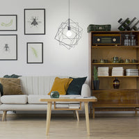 Lampadario Industrial Straiton 1 Luce Acciaio Nero Grande