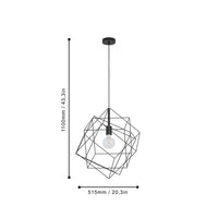 Lampadario Industrial Straiton 1 Luce Acciaio Nero Grande