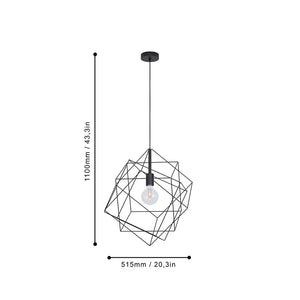 Lampadario Industrial Straiton 1 Luce Acciaio Nero Grande