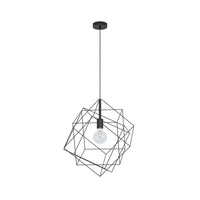 Lampadario Industrial Straiton 1 Luce Acciaio Nero Grande