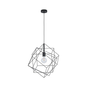 Lampadario Industrial Straiton 1 Luce Acciaio Nero Grande