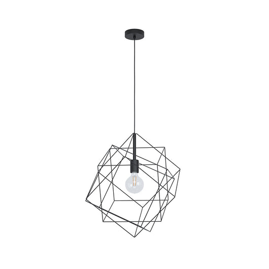 Lampadario Industrial Straiton 1 Luce Acciaio Nero Grande