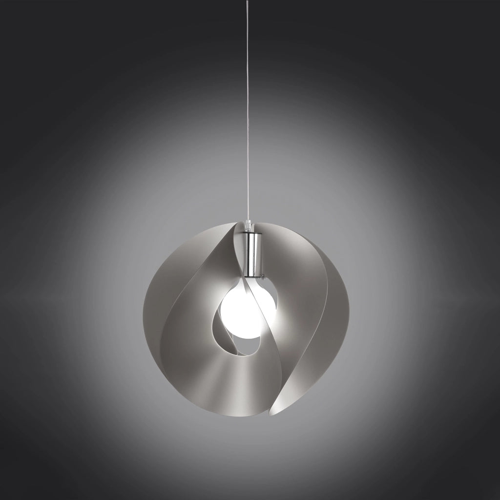Sospensione Moderna Atom Polilux ® Argento E Metallo Cromo 1 Luce E27 D54Cm