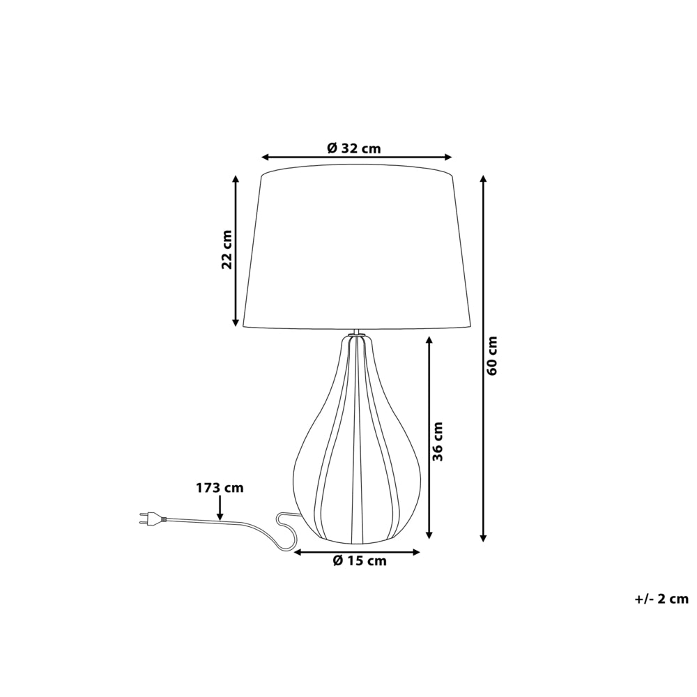 Lampada da Tavolo in Porcellana Beige Chiaro Paralume Tamburo 60H cm Glamour Soggiorno