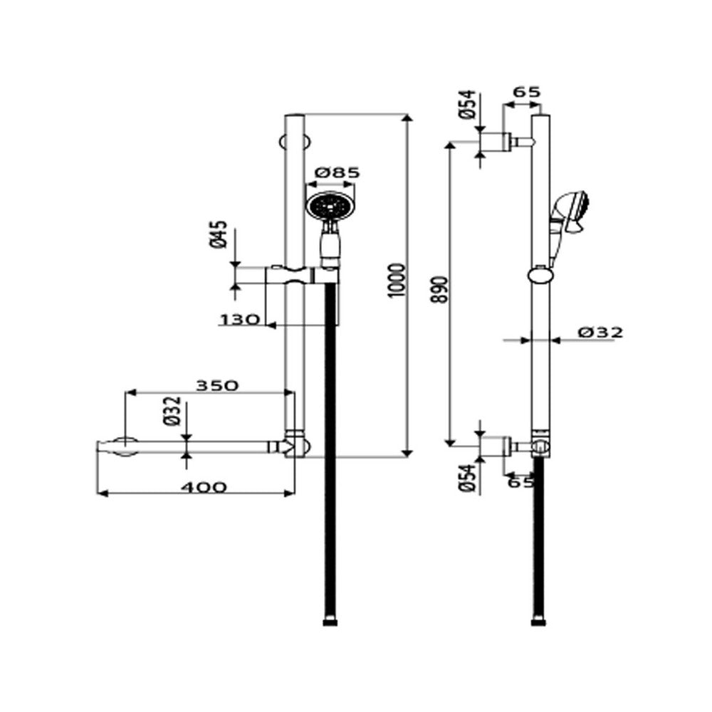 Saliscendi in acciaio con maniglione di sicurezza - Serie Samos