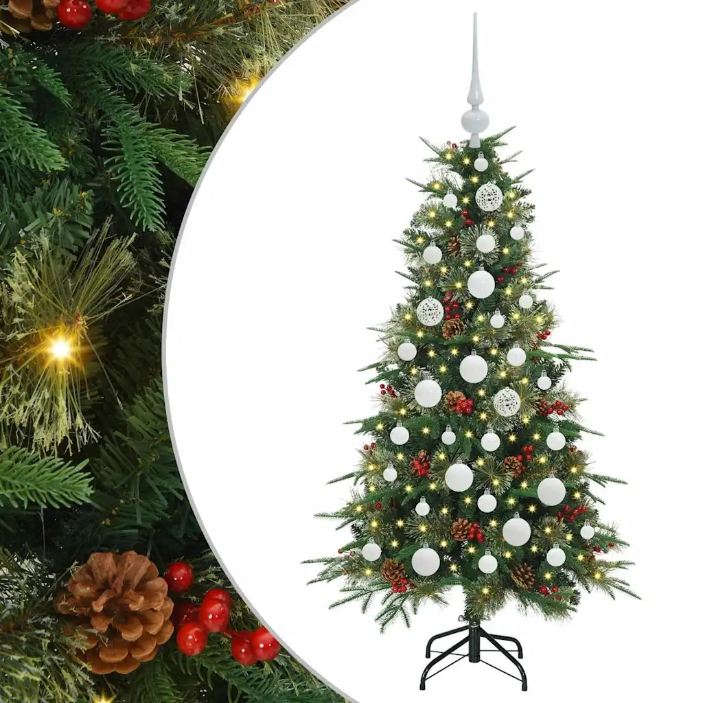 Albero di Natale Artificiale con Rami Pieghevoli Verde 120 cm
