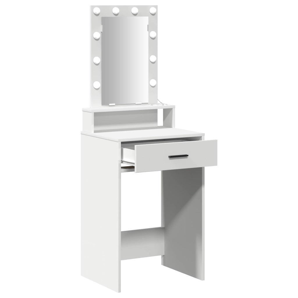 Toeletta vitaXL con luci LED Bianco 50x41x140 cm