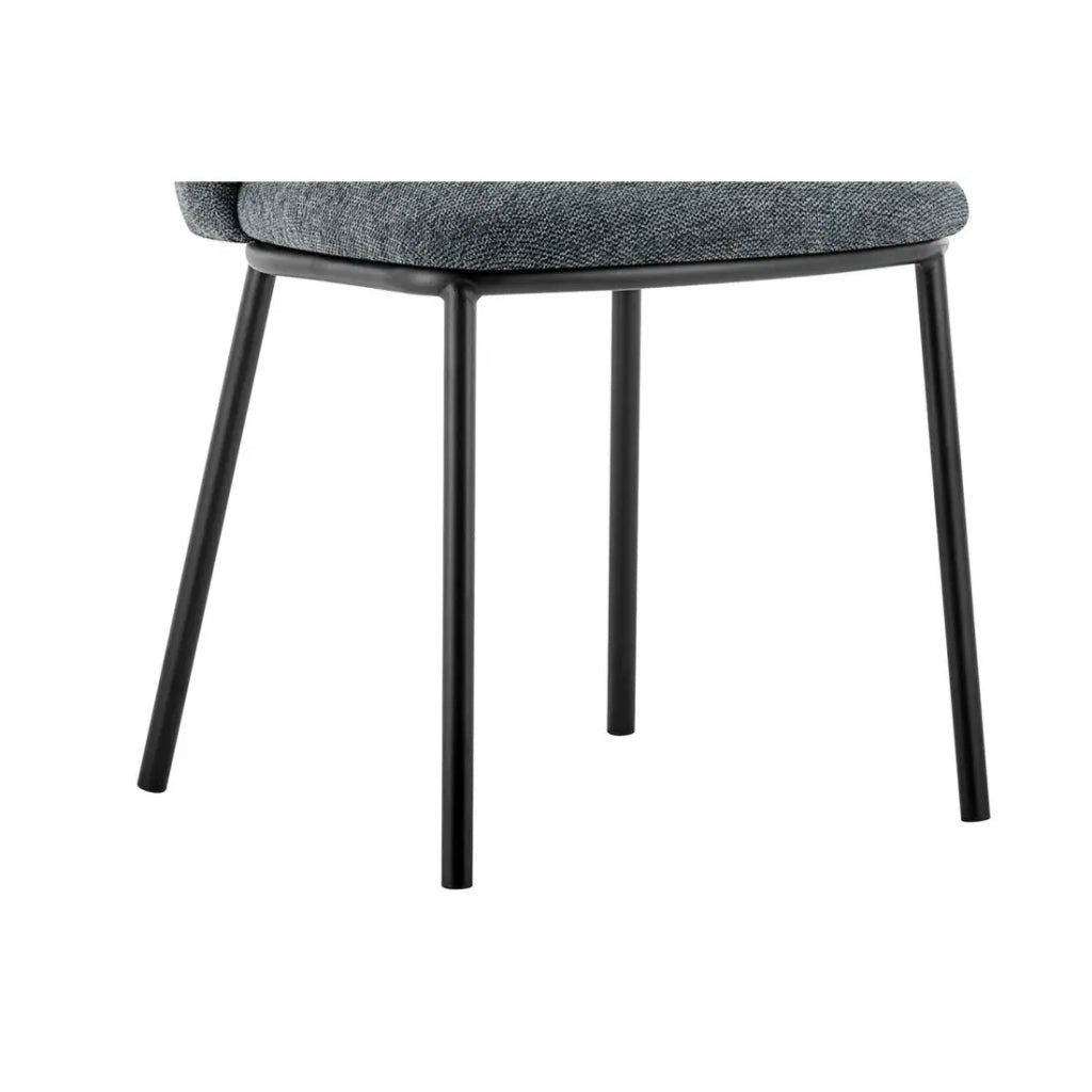 Sedia ARTHUS – Tessuto grigio scuro – Struttura metallo nero – H76 x L52 x P54 cm