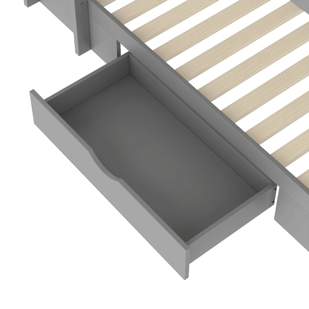 LETTO A CASTELLO 90x200 cm Grigio con cassetto e vani contenitore