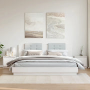 Comodini 2 pz-Set di 2 Tavolino da notte Bianchi 40x30,5x40 cm in Legno Massello di Pino 571503
