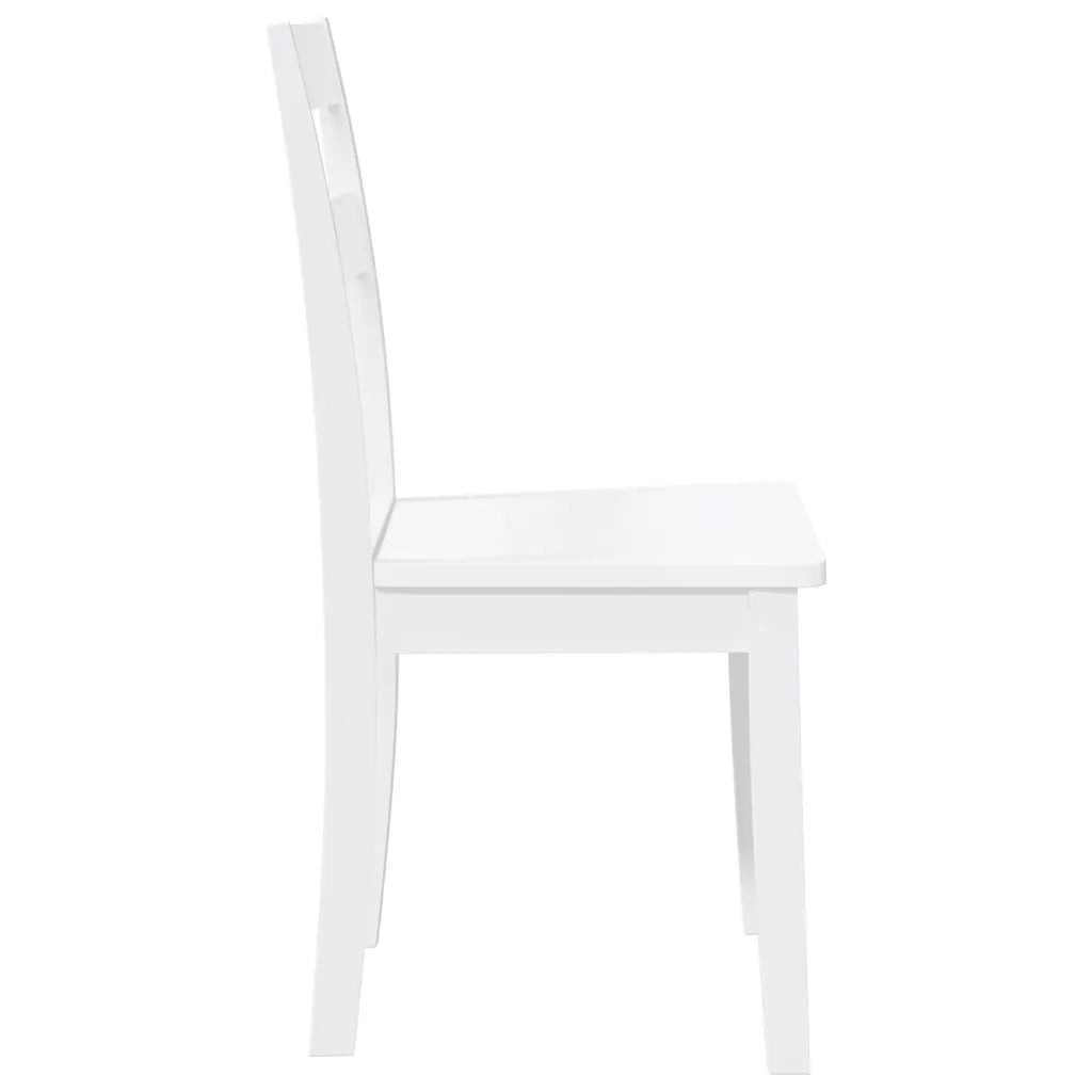 Sedie da Pranzo 2 pz Bianche in Legno Massello di Hevea 4102385