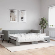 Divano Letto con Letto Estraibile-Sofa Letto-Daybed Grigio Chiaro 100x200 Tessuto 928409