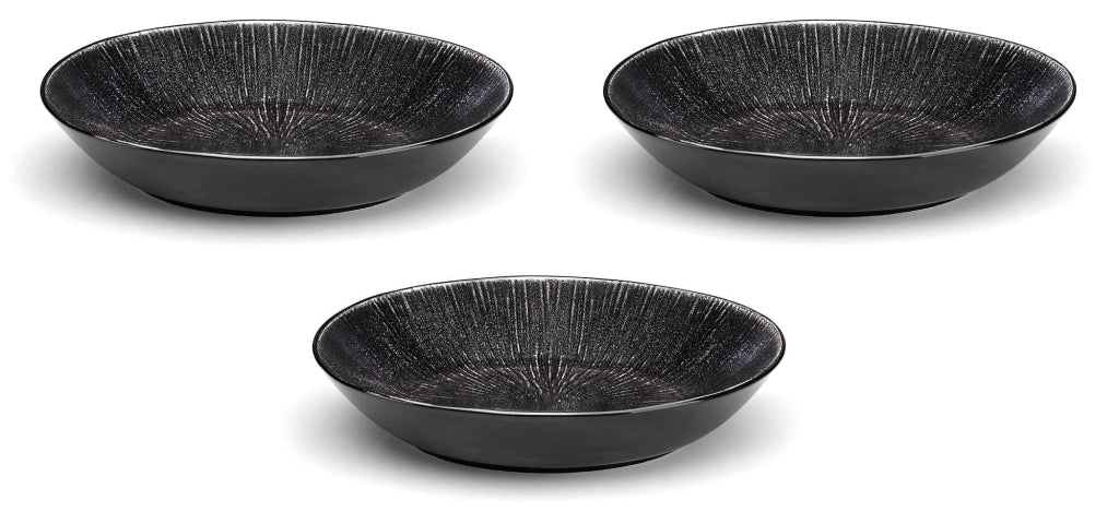 Set 3 Insalatiere Ø27,5 cm in Gres Kaleidos Sirius Nere