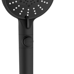 Doccetta nera con pulsante getto stop e 5 getti - Serie Zeus