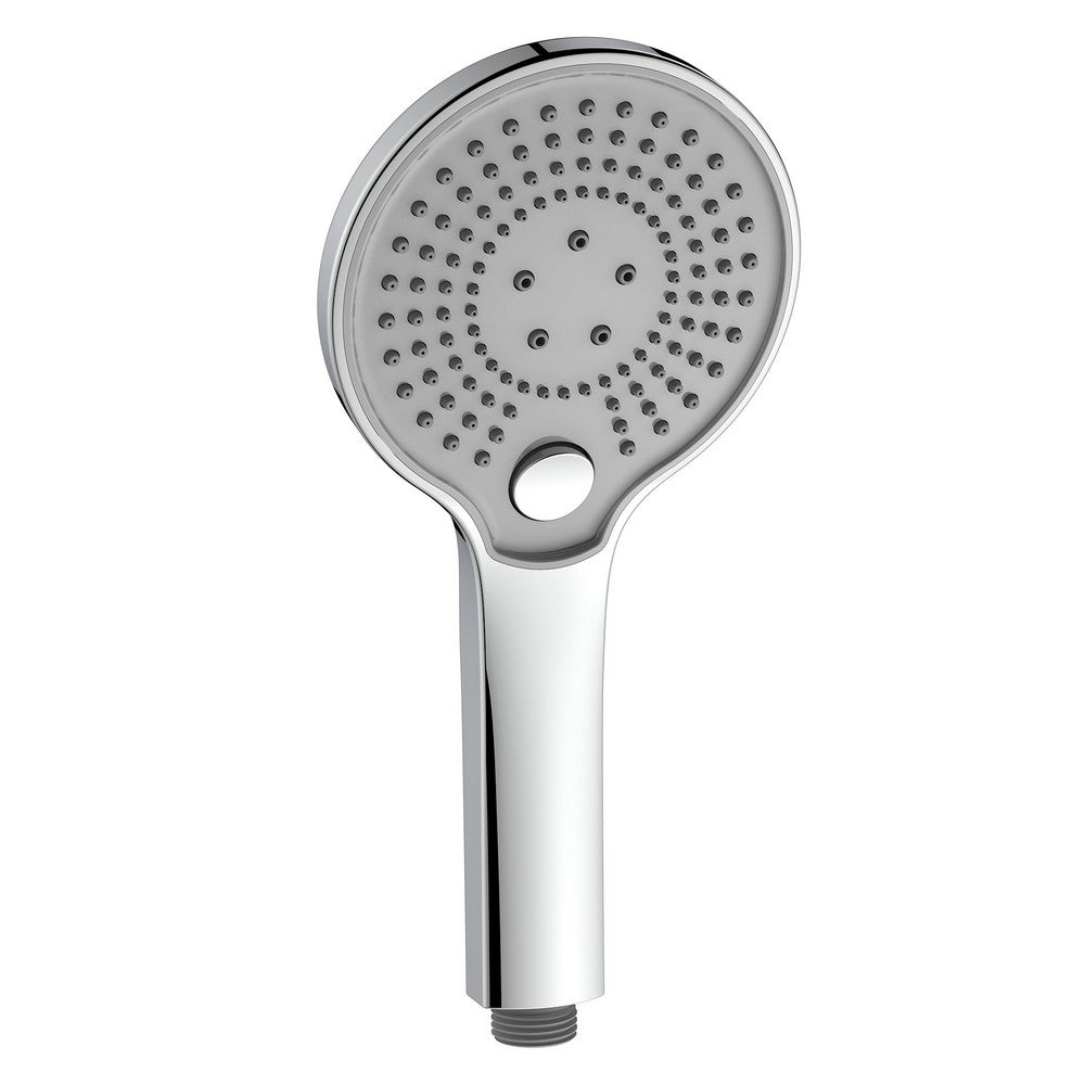 Doccia cromata e grigia con 3 getti - Serie Amos