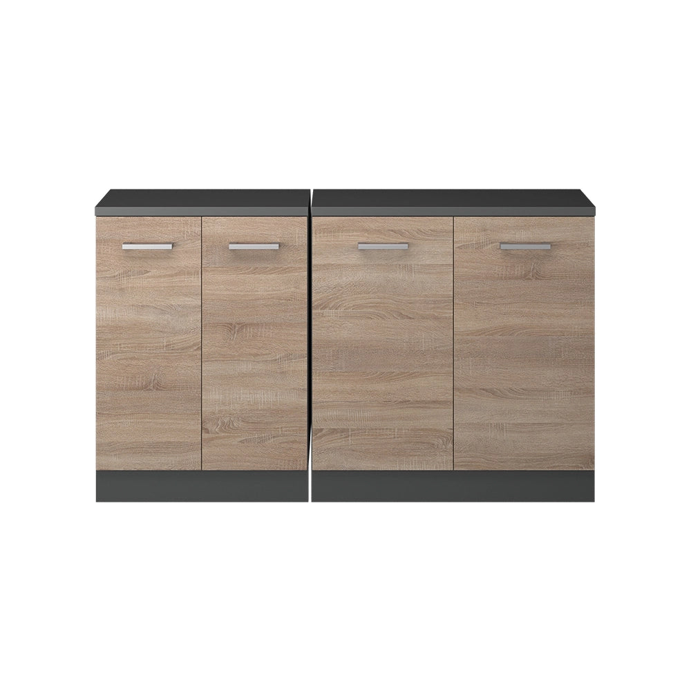 Mobile cucina sottotetto R-Line Sonoma/Antracite 140 cm Set di 2 carcasse armadio profondità 60 cm Vicco