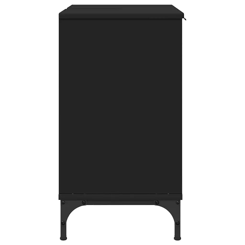 Armadio per Lavabo da Bagno con porta Nero 60,5 x 33,5 x 61 cm 883415