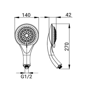 Doccino cromato a 5 getti - Serie Menelao