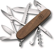 Multiuso in legno con 13 funzioni, contenitore per spilli, taglierino e apri bottiglie in legno scuro