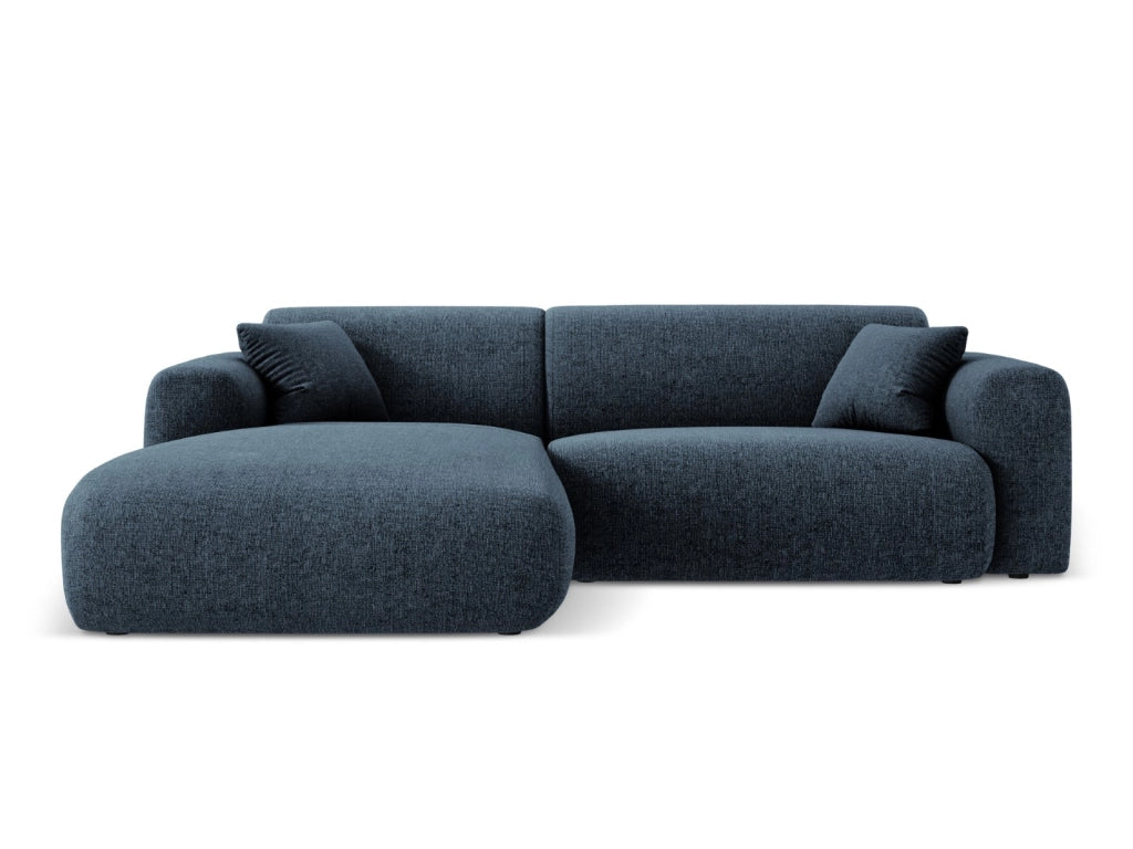 Cosmopolitan Design - Divano angolare sinistro "Nolio" 4 posti in ciniglia blu reale 