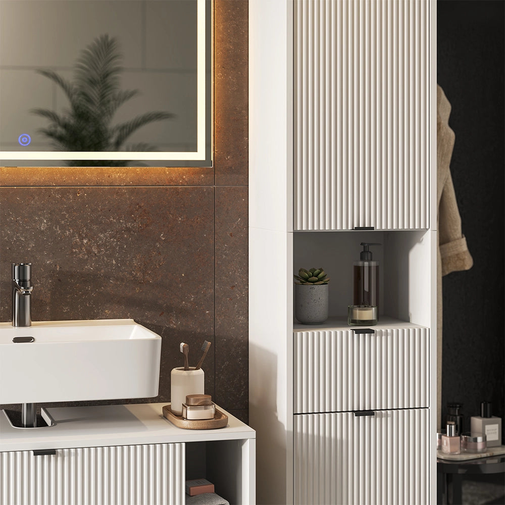 Vicco Set di mobili da bagno Bianco 3 parti