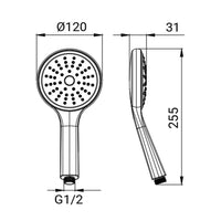 Doccetta cromata e grigia a 1 getto con sistema autopulizia calcare - Serie Kratos