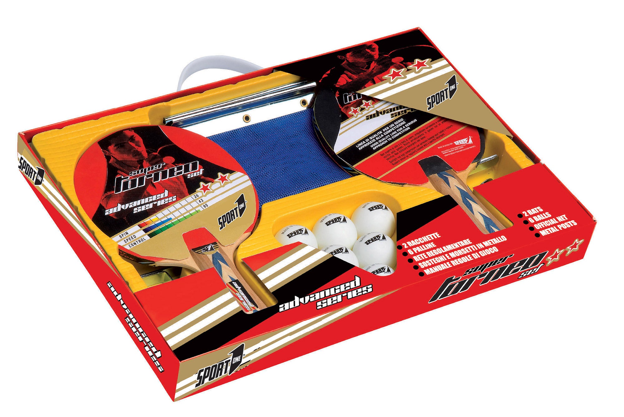 Set Ping Pong in Valigetta con 2 Racchette 6 Palline e Rete Regolamentare