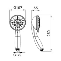 Doccia cromata a 7 getti - Serie Apollo