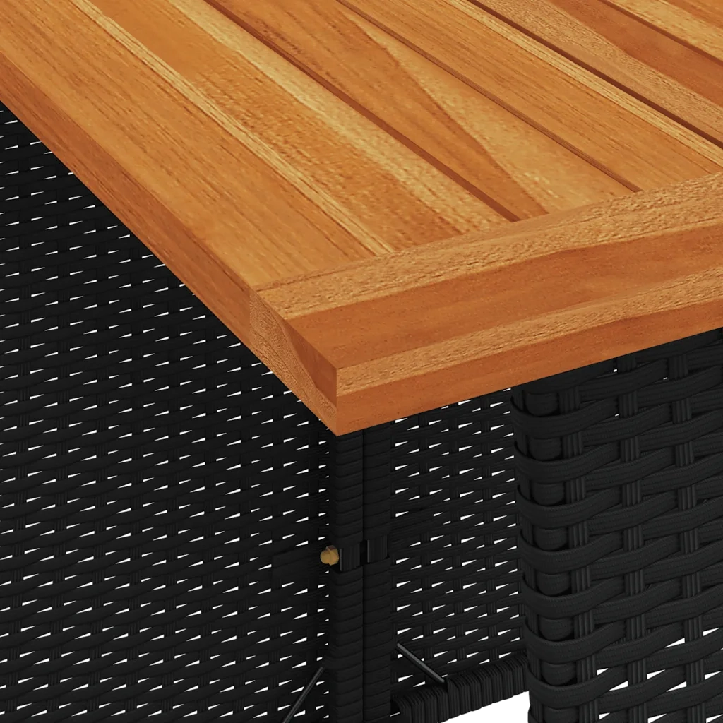 Set Divani da Giardino 6 pz con Cuscini Forma L Polyrattan Nero