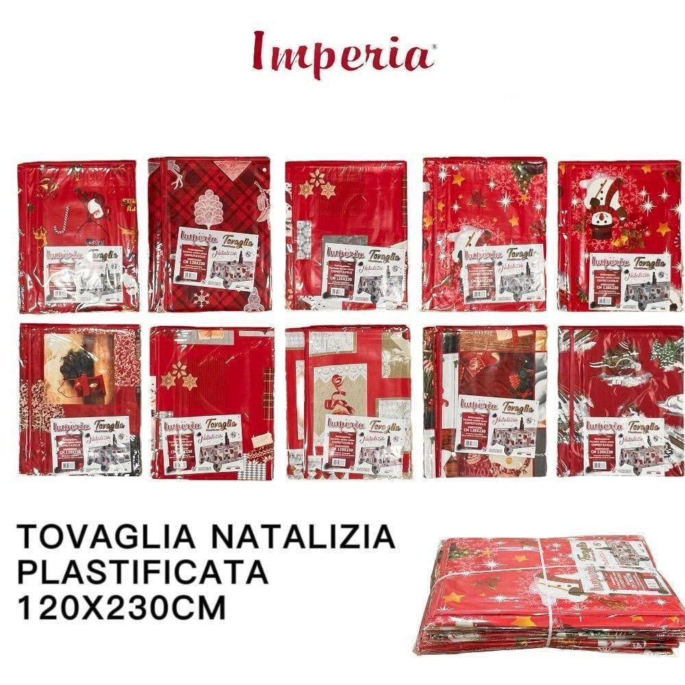 Trade Shop - Tovaglia Copritavolo Natale Plastificata Antimacchia Varie Fantasie Mis. 120X230 -