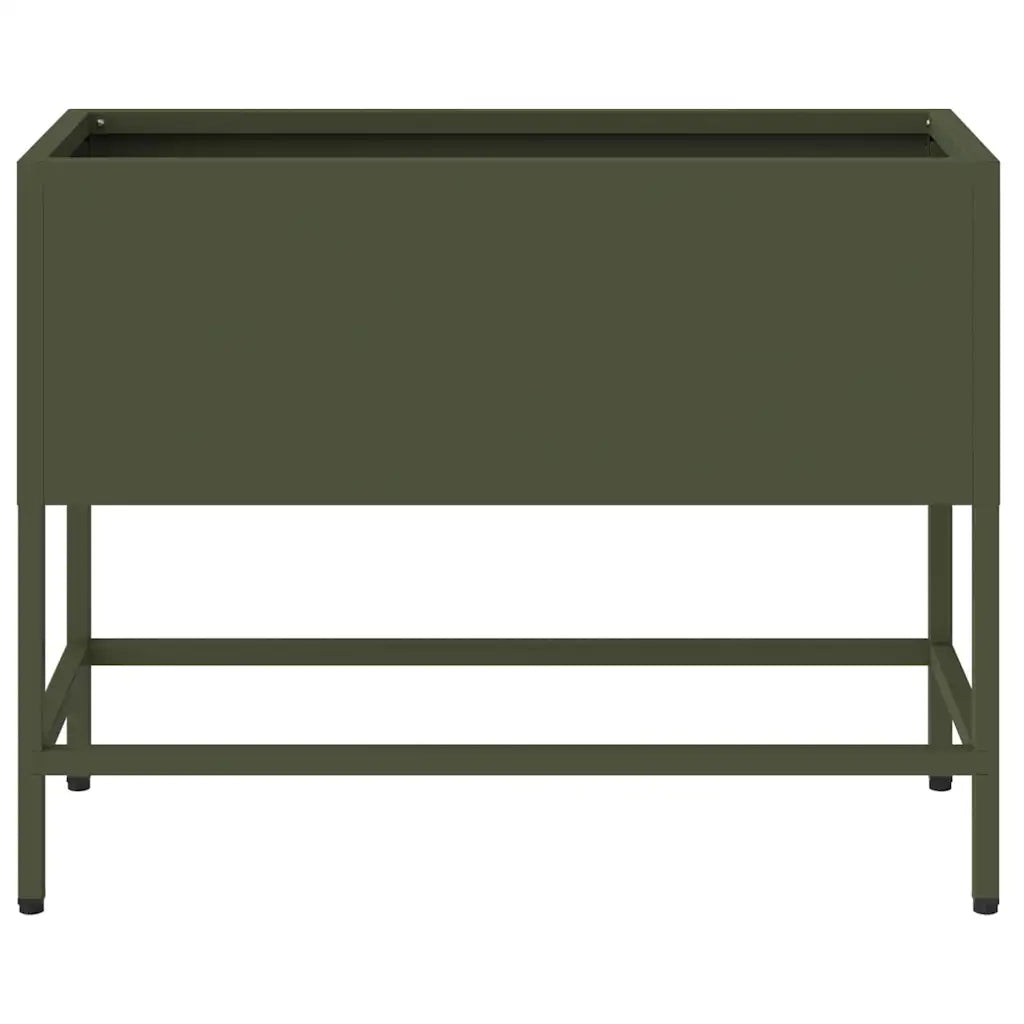 Vaso da Giardino Rialzato Oliver verde 60 x 26 x 45 cm Acciaio 865886
