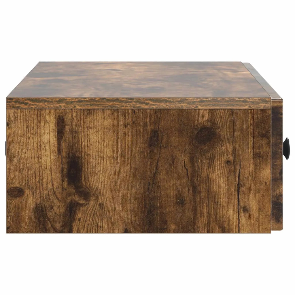 Tavolino da Parete Laterale Rovere Fumo 87,5 x 34,5 x 17 cm