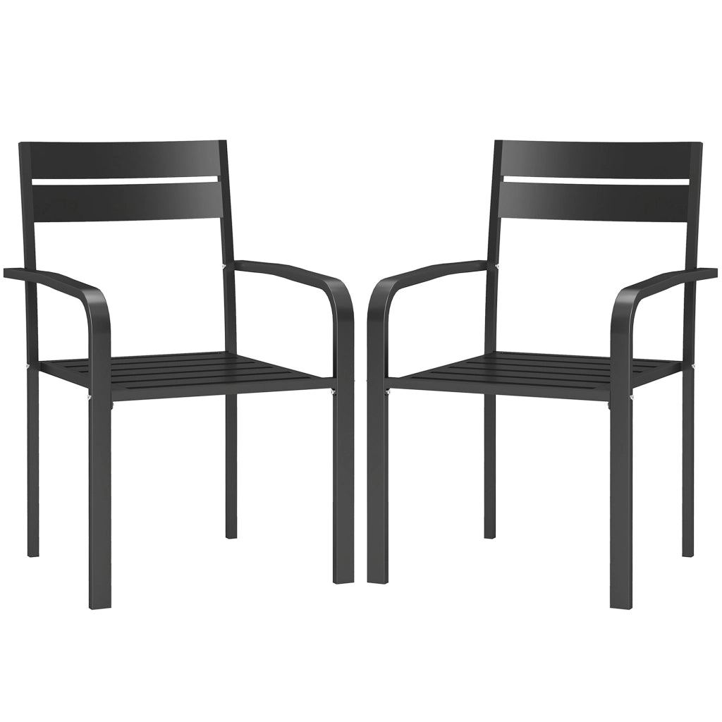 Sedia da giardino impilabile con braccioli ¨C zephmum ¨C grigio scuro, alluminio 56x58x83